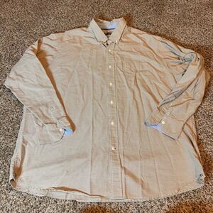 Cremieux Classics XXL Brown Gingham‎ Check Long Sleeve Button Down Shirt